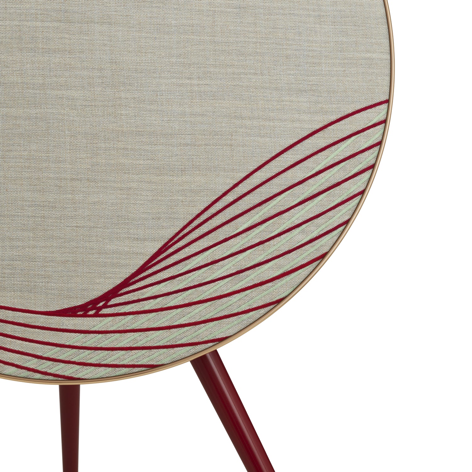 BeoPlay A9 4th. Generation GVA - Lunar Red - Detail Stickerei