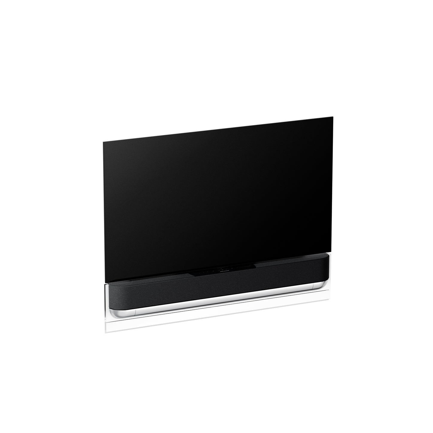 BeoSound Theatre as TV 55 inches with grey cover on wall bracket