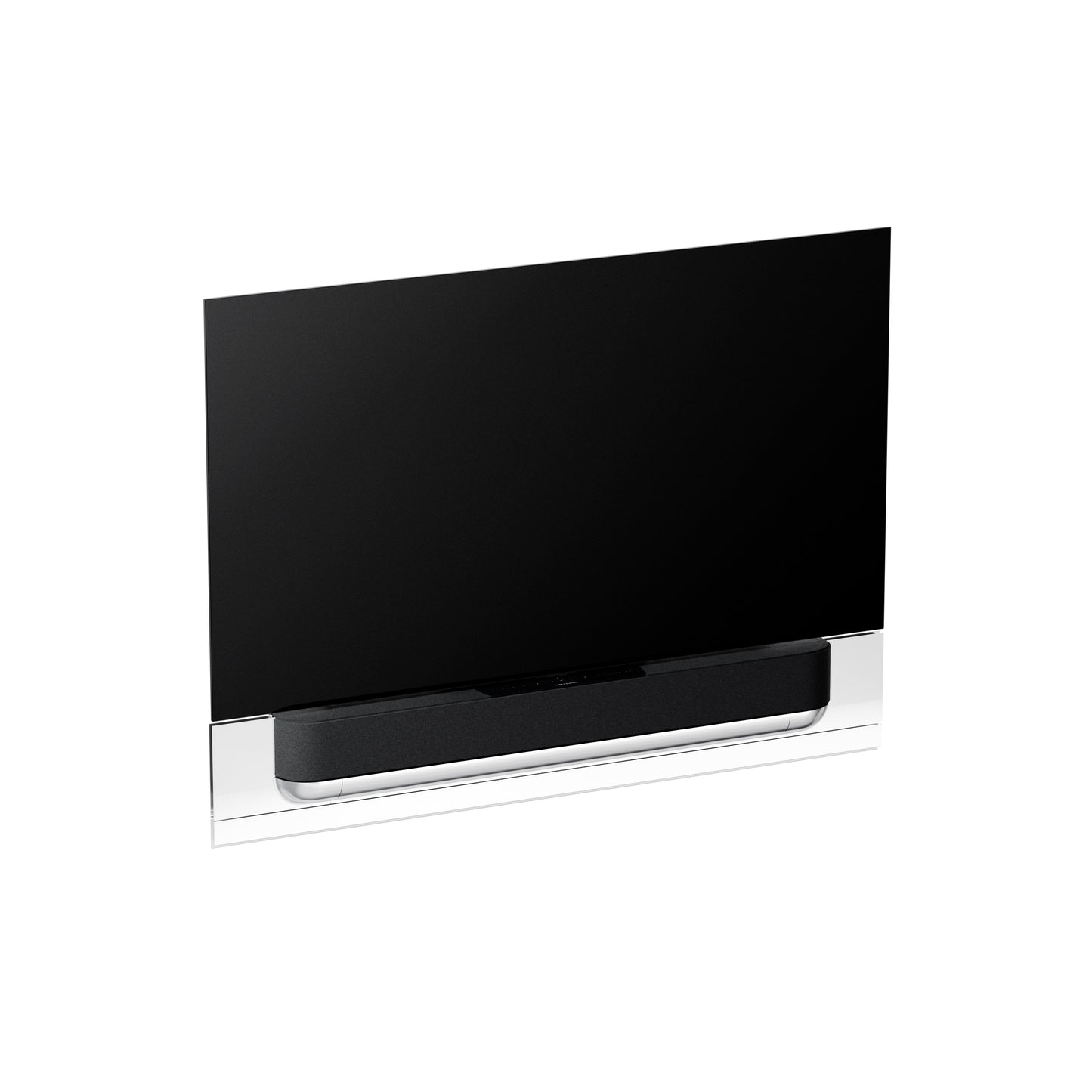 BeoSound Theatre as TV 65 inches with grey cover on wall bracket