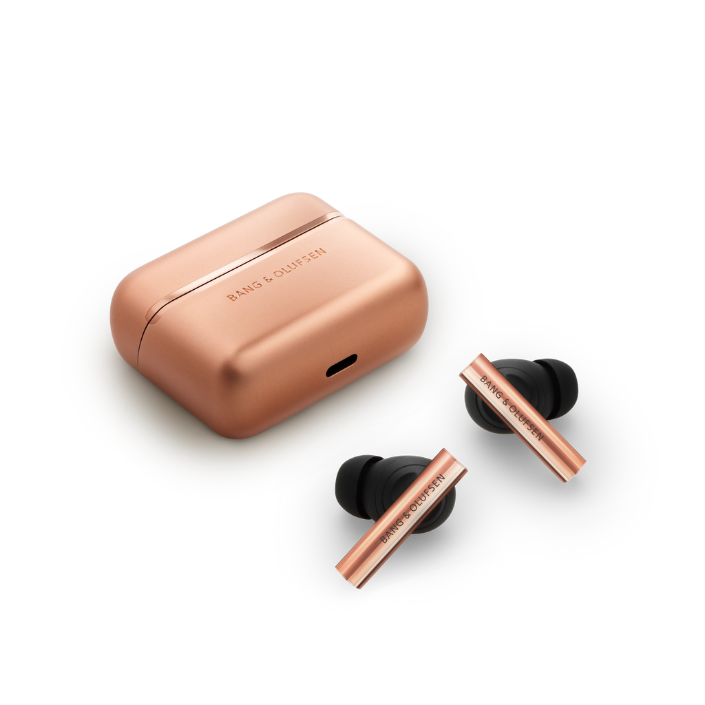 Beo Grace Honey Tone Earbuds und Ladeschale