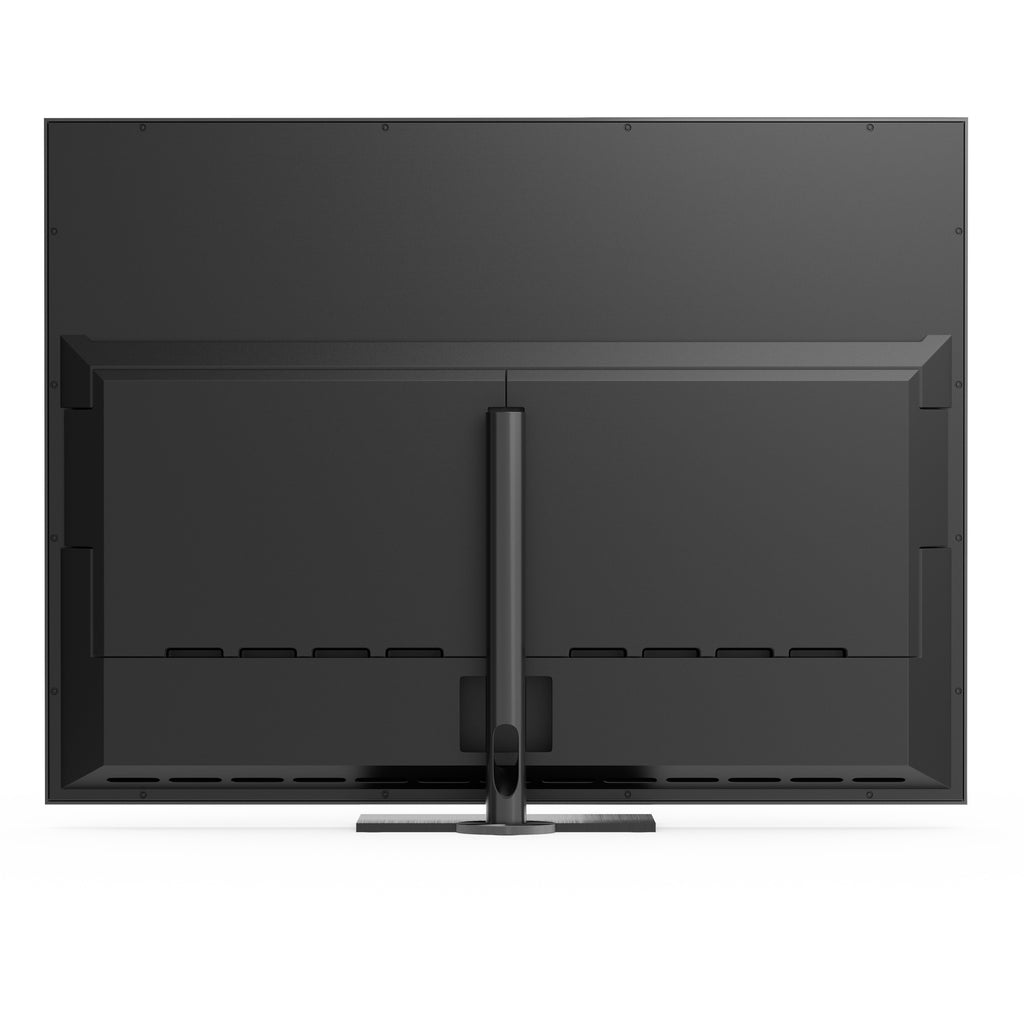 B&O Bang & Olufsen Beovision Contour in 55 Zoll in Black Anthracite smoked oak Cover auf Tischstandfuß - Ansicht von hinten