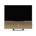 Beovision Harmony in silber/oak auf Bodenstandfuß  frontale ansicht 