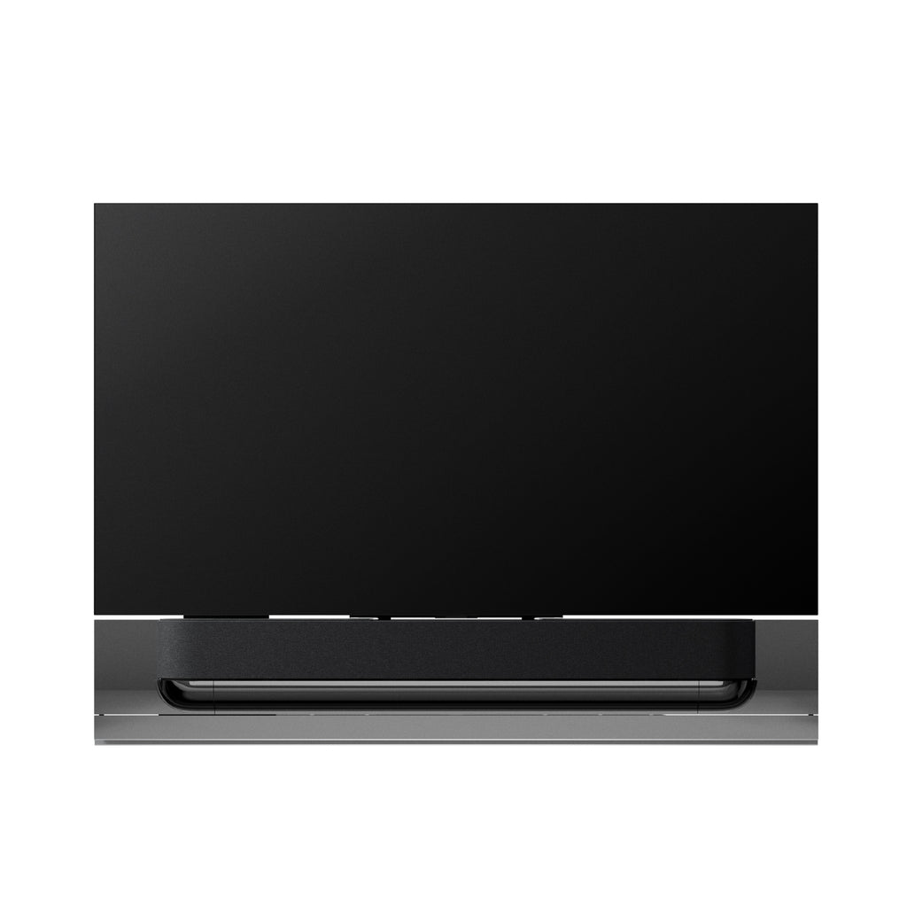 Bang & Olufsen Beovision Theatre 65 Zoll in black anthracite mit grey melange Cover an wandhalteurng